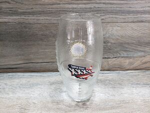 NFL Super Bowl XXXVI Miller Lite Logo Clear Drinking Glass Football Shaped